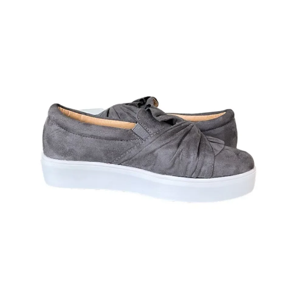 CATHERINE MALANDRINO | Suede Wrap Platform Slip-On Sneakers (8)